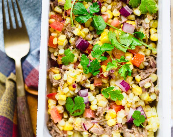 Salada de milho com carne desfiada 2