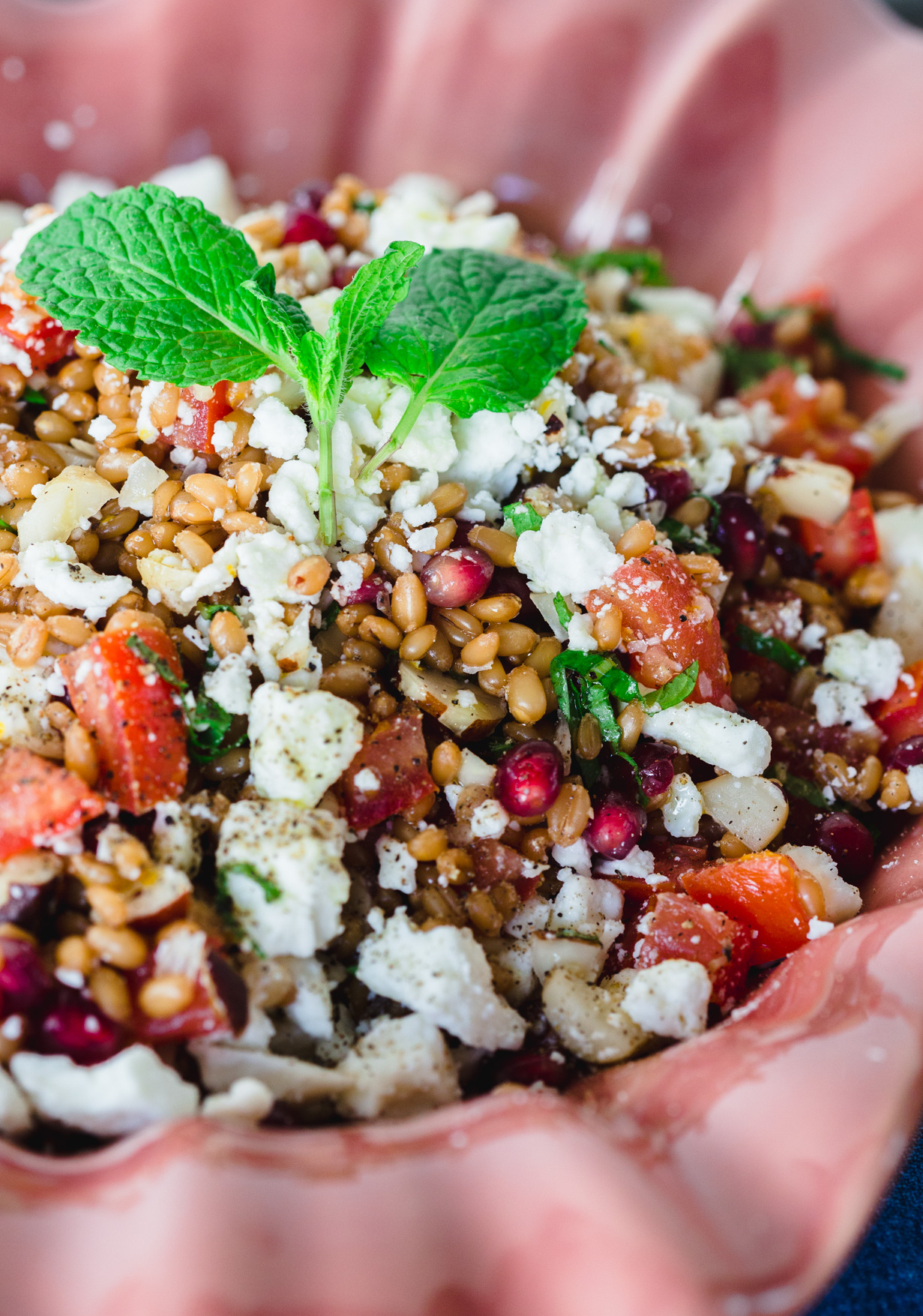 salada de trigo com feta, romã e tangerina 2